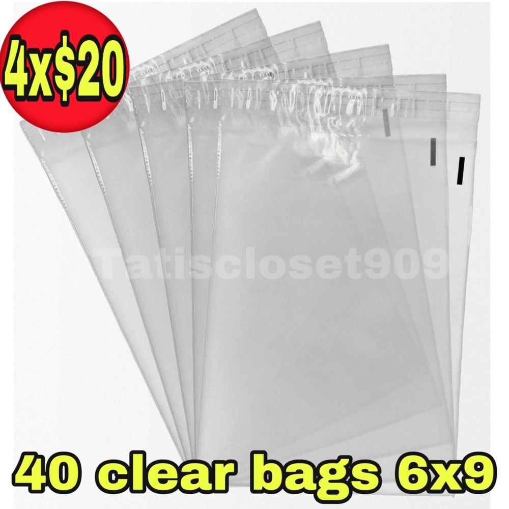 40 Clear storage self seal poly bags size 6x9 - Picture 2 of 4
